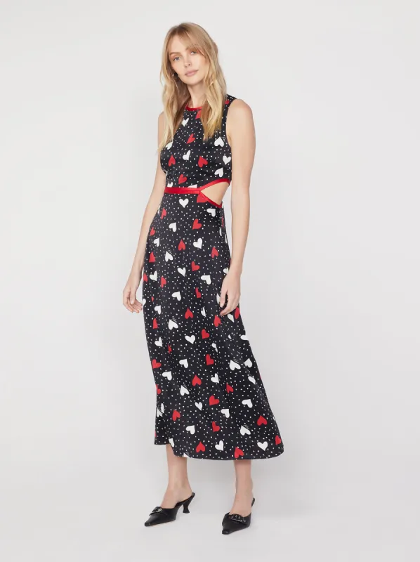 Annette Red Heart Print Dress sold by KITRI Studio