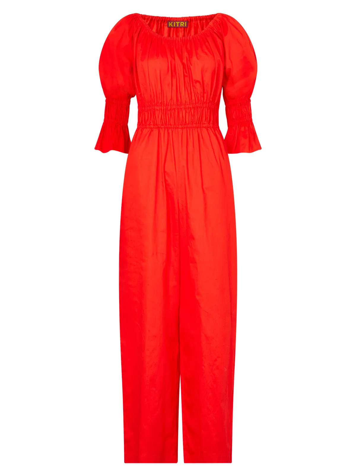 Maya Red Cotton Jumpsuit sold by KITRI Studio product image thumbnail 4