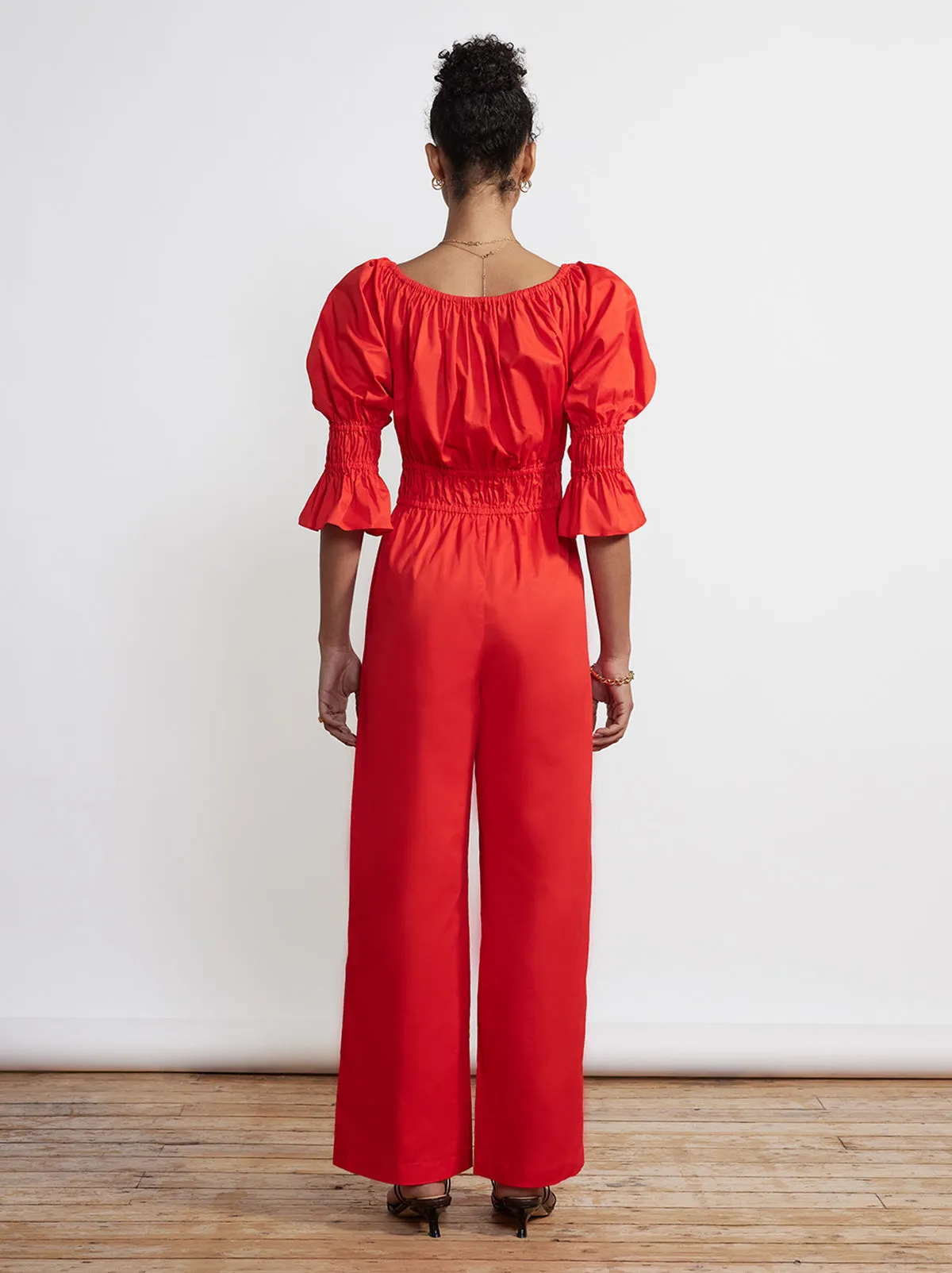 Maya Red Cotton Jumpsuit sold by KITRI Studio product image thumbnail 2