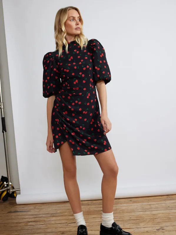 Maisie Black Cherry Mini Dress sold by KITRI Studio