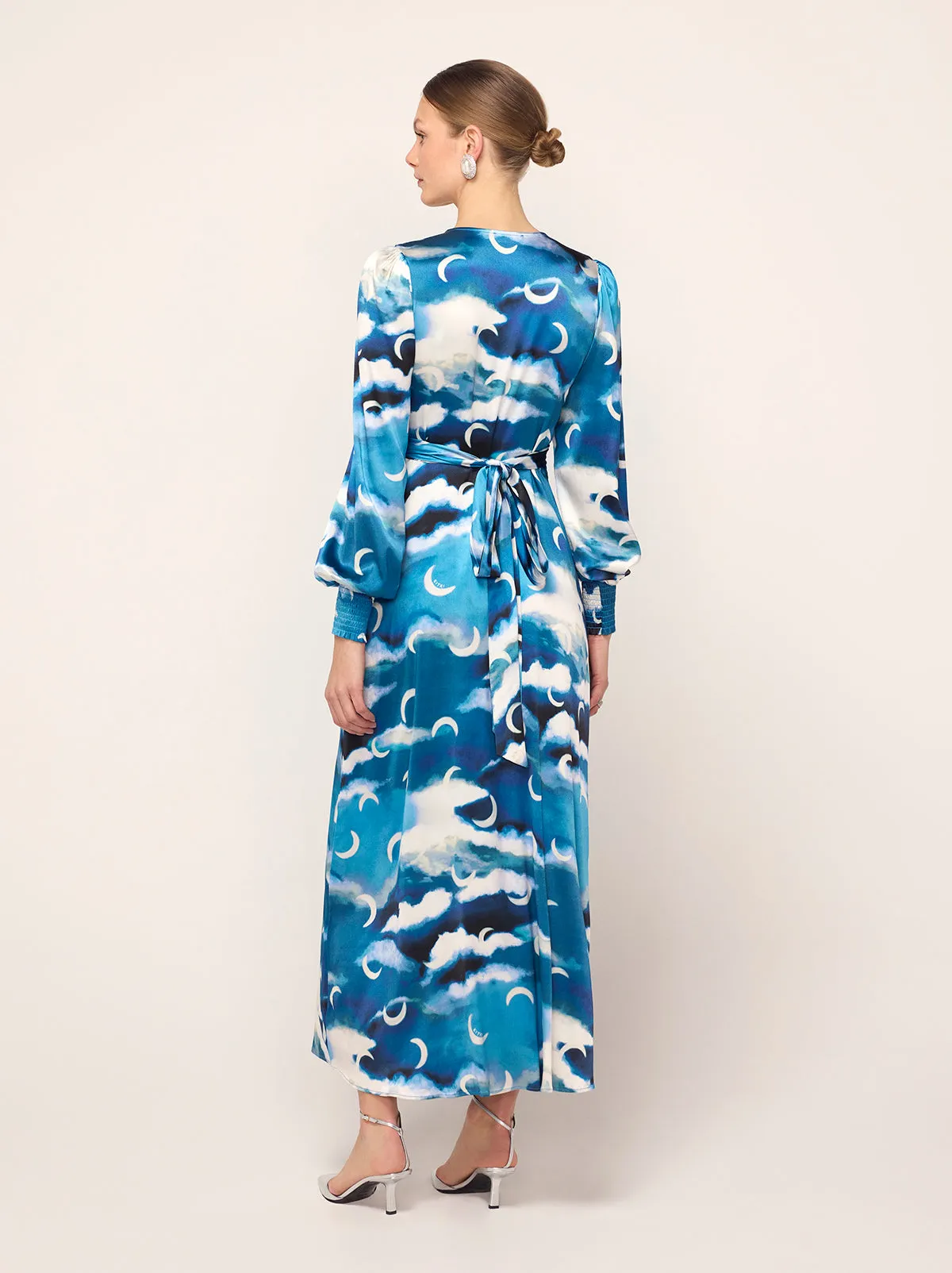 Aurora Blue Cloud Print Maxi Dress sold by KITRI Studio product image thumbnail 5