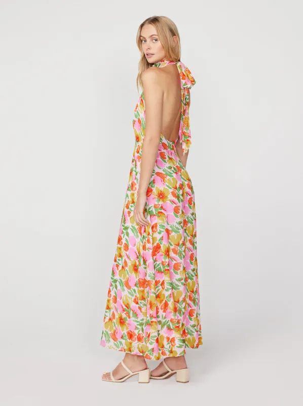 Dakota Pink Garden Floral Halterneck Maxi Dress sold by KITRI Studio