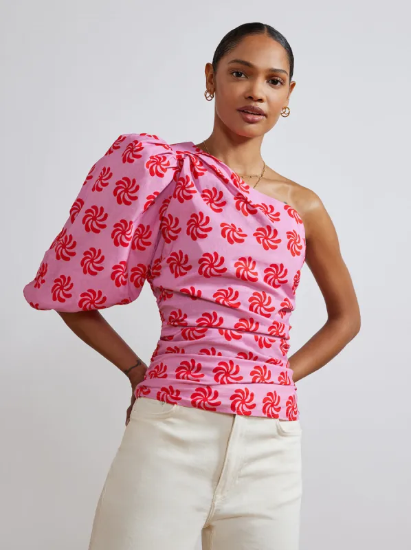Athena Pink Geo Floral Top sold by KITRI Studio