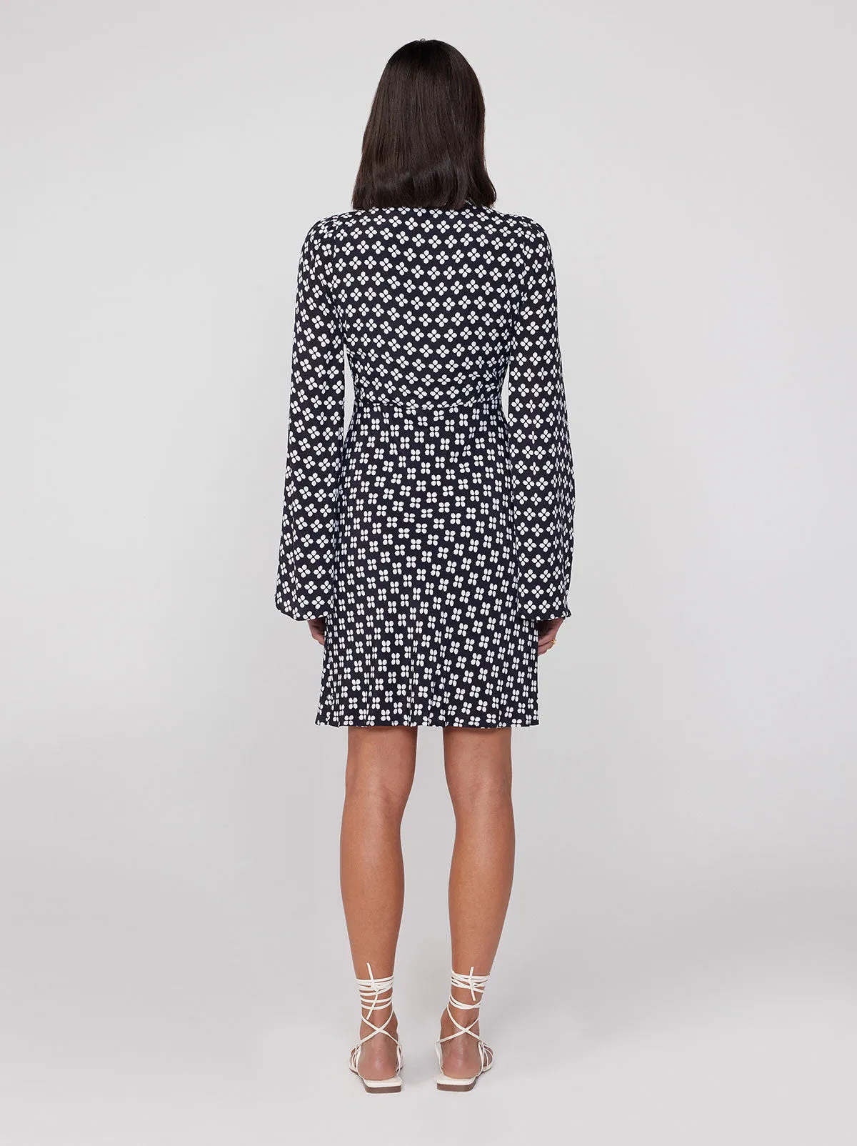 Rosalie Black Polka Floral Mini Dress sold by KITRI Studio product image thumbnail 2