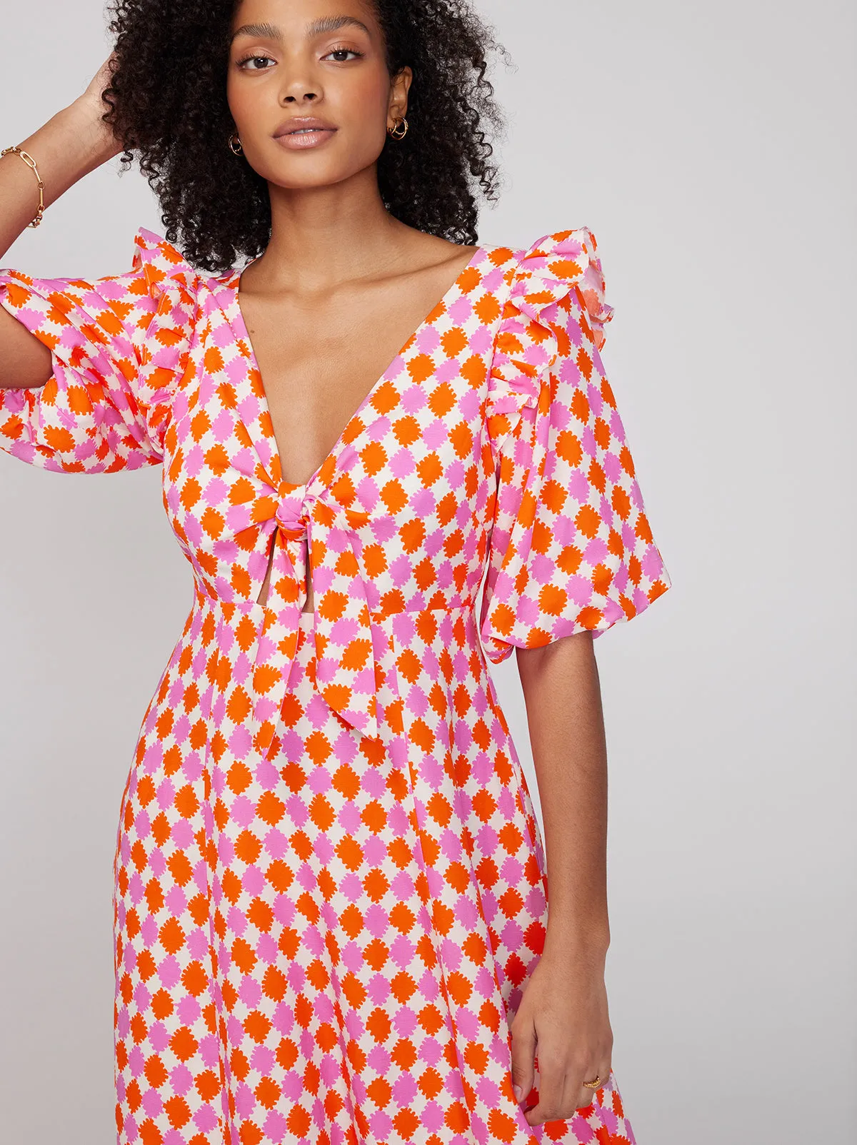 Pia Picnic Check Tie Front Dress sold by KITRI Studio product image thumbnail 3