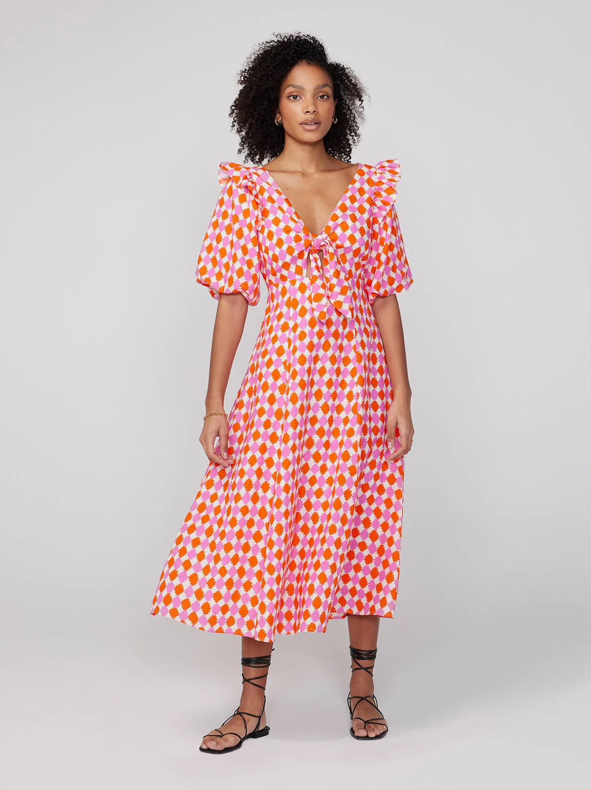 Pia Picnic Check Tie Front Dress sold by KITRI Studio product image thumbnail 2