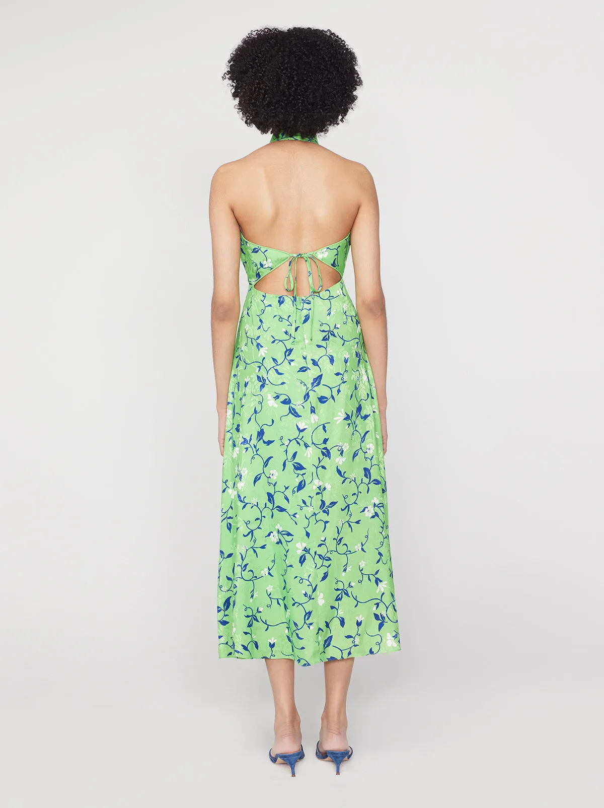 slim fit dress slacks Willow Meadow Light Green Romantic Ruffles Neckline Dress L