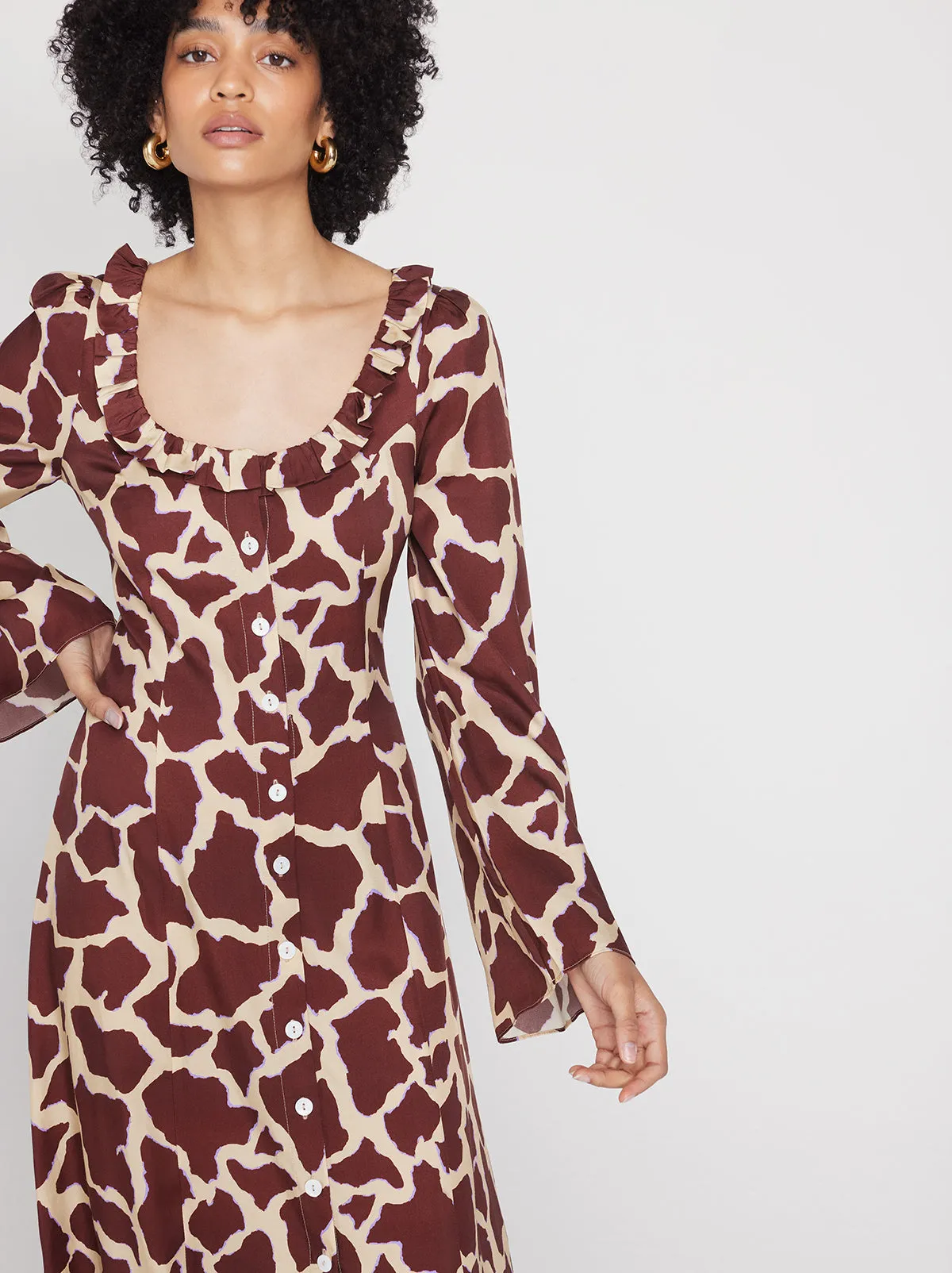 Flora Giraffe Print Midi Dress sold by KITRI Studio product image thumbnail 3