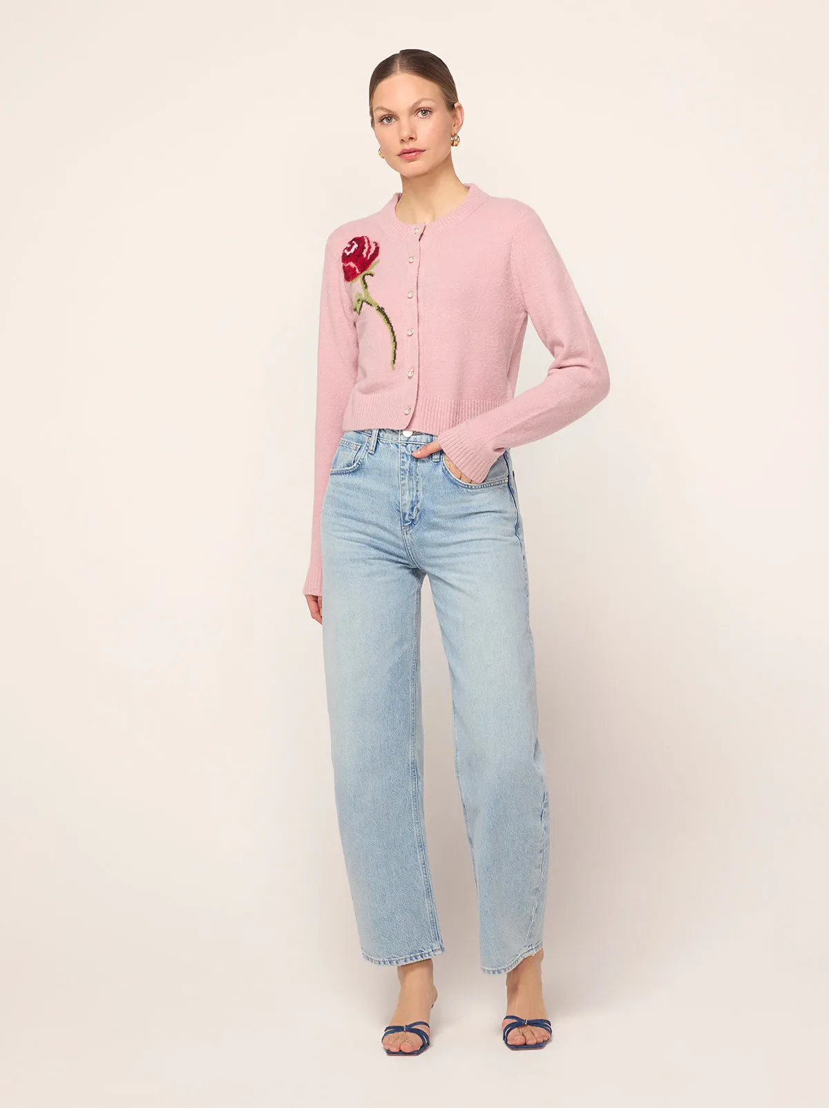 Ginnie Pink Rose Embroidered Cardigan sold by KITRI Studio product image thumbnail 3