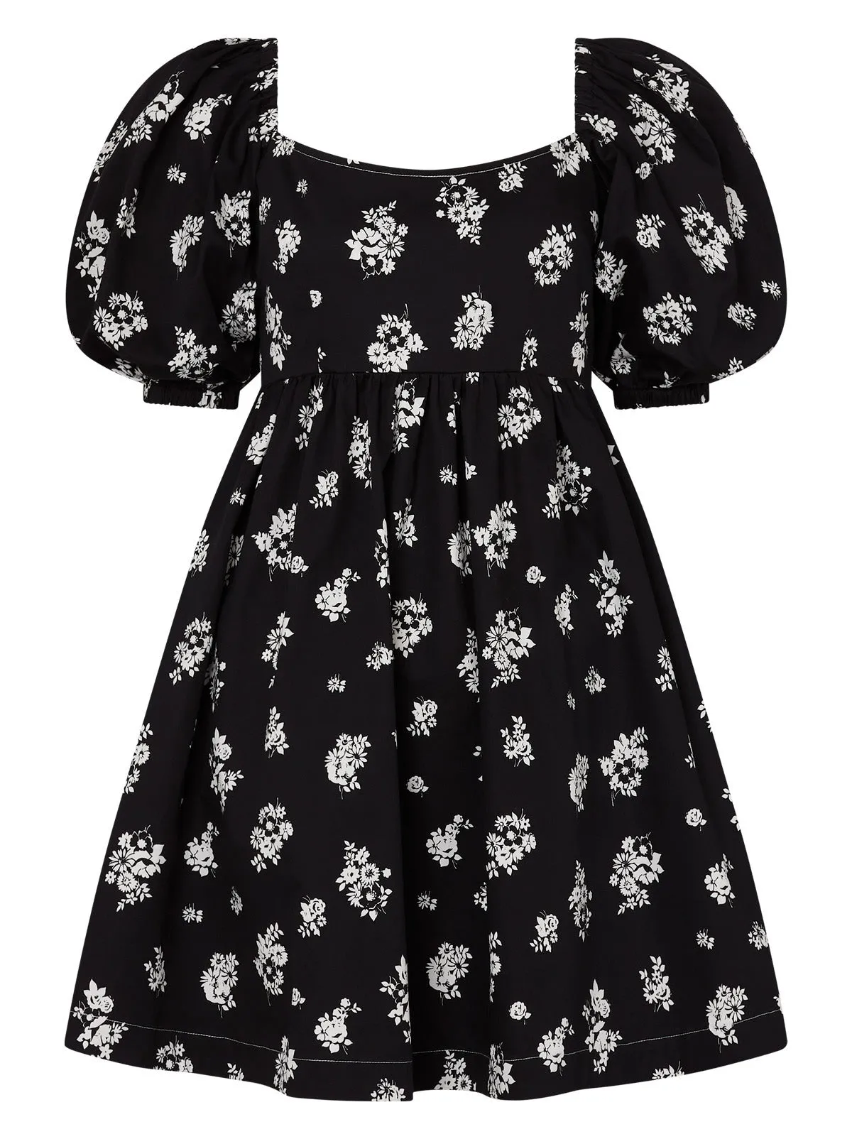 Olga Tie Back Black Mono Floral Mini Dress sold by KITRI Studio product image thumbnail 5