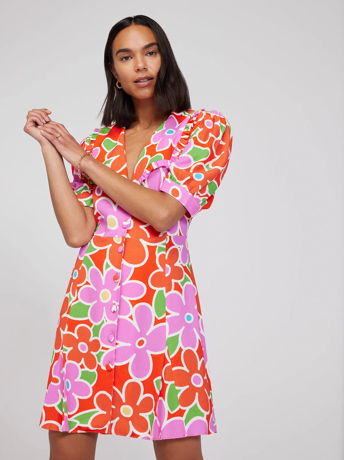 Marta Floral Print Mini Dress sold by KITRI Studio