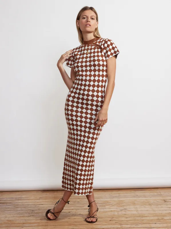 Millie Checker Knit Midi Dress sold by KITRI Studio