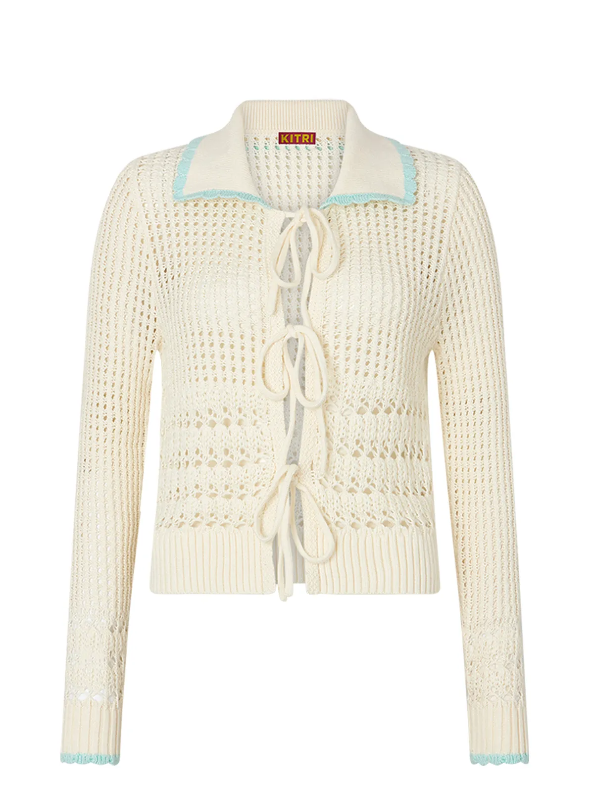 Evie Ivory Crochet Knit Cardigan sold by KITRI Studio product image thumbnail 4