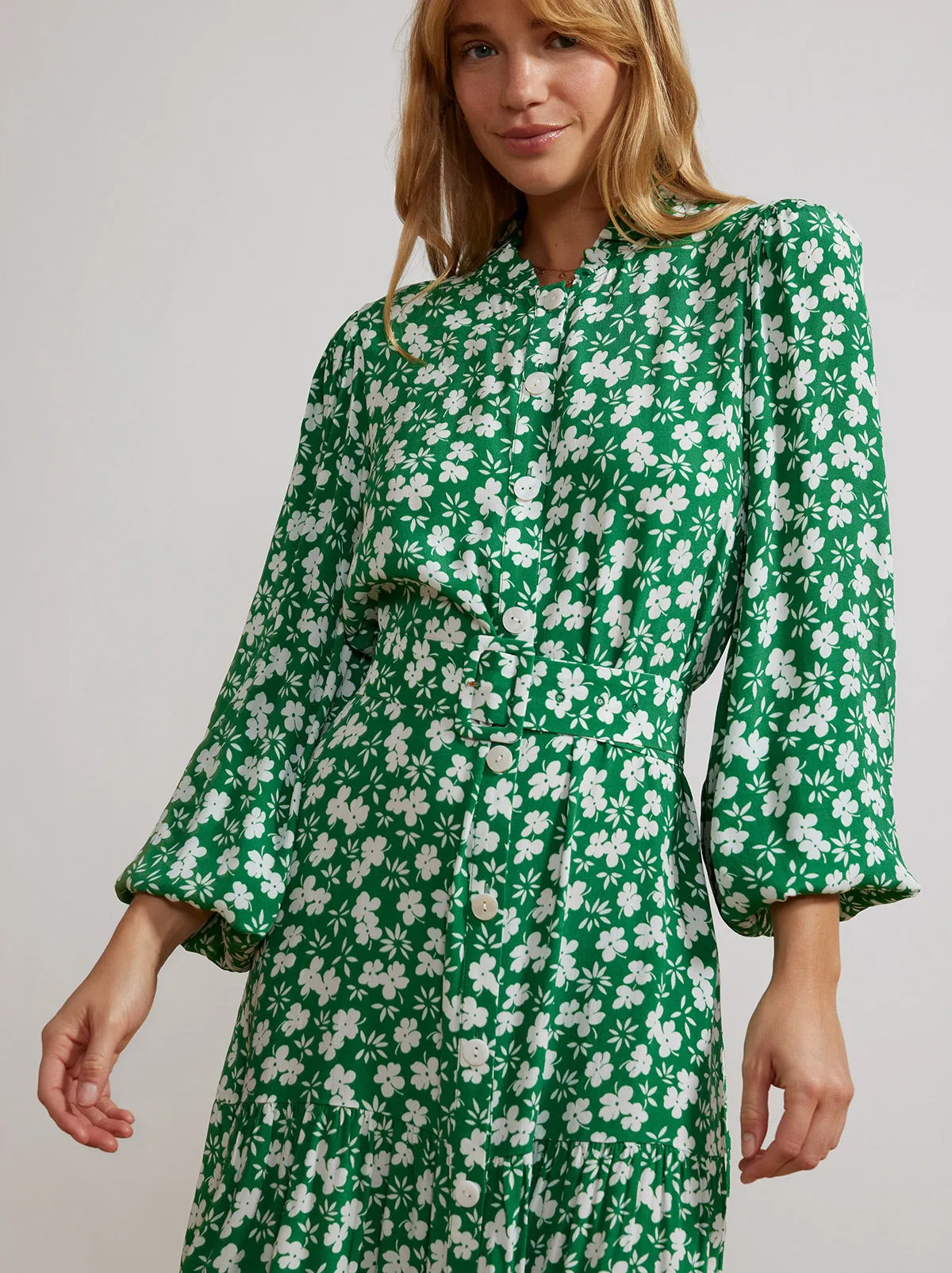Lori Green Floral Shirt Dress sold by KITRI Studio product image thumbnail 2