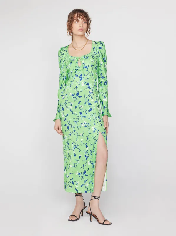 Rhonda Green Vine Print Dress made by KITRI Studio