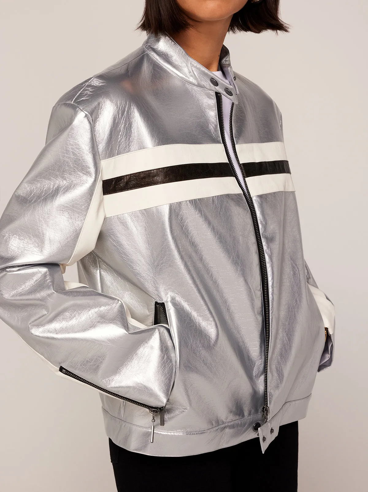 Ada Silver Vinyl Jacket sold by KITRI Studio product image thumbnail 2