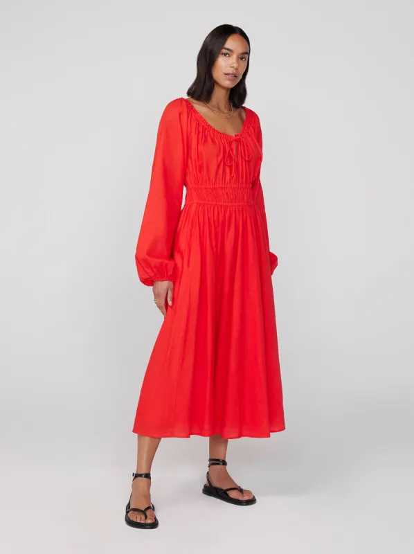 Luella Red Midi Dress sold by KITRI Studio