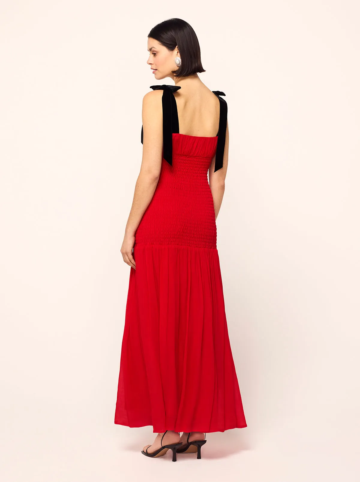 Andrea Red Shirred Dress sold by KITRI Studio product image thumbnail 5