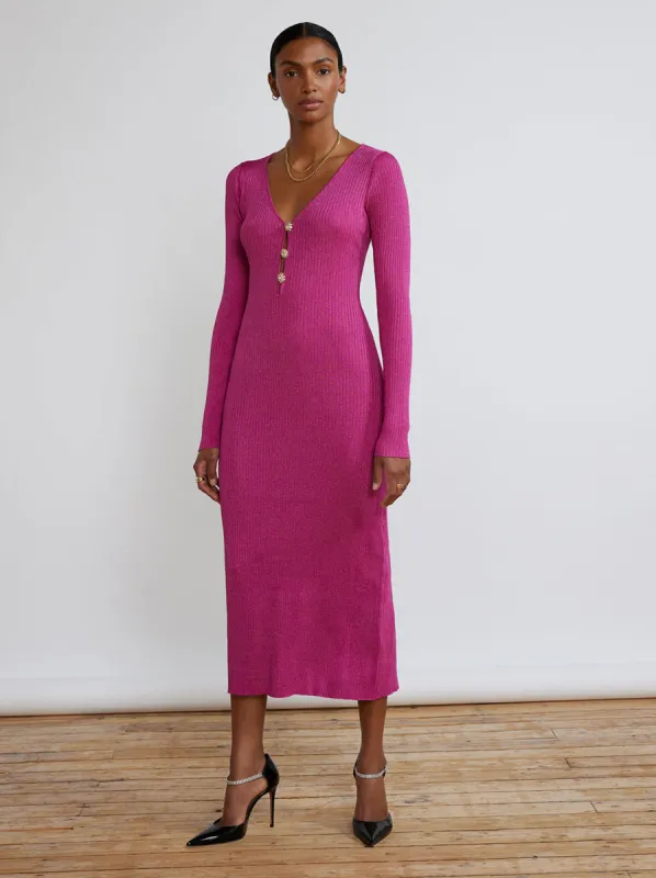 Agnes Pink Lurex Knit Dress sold by KITRI Studio
