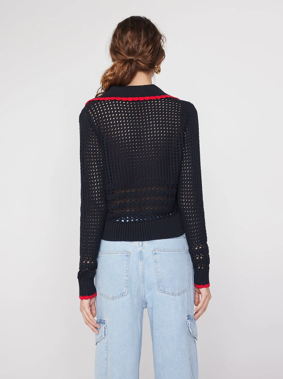 Evie Black Crochet Knit Cardigan sold by KITRI Studio product image thumbnail 3