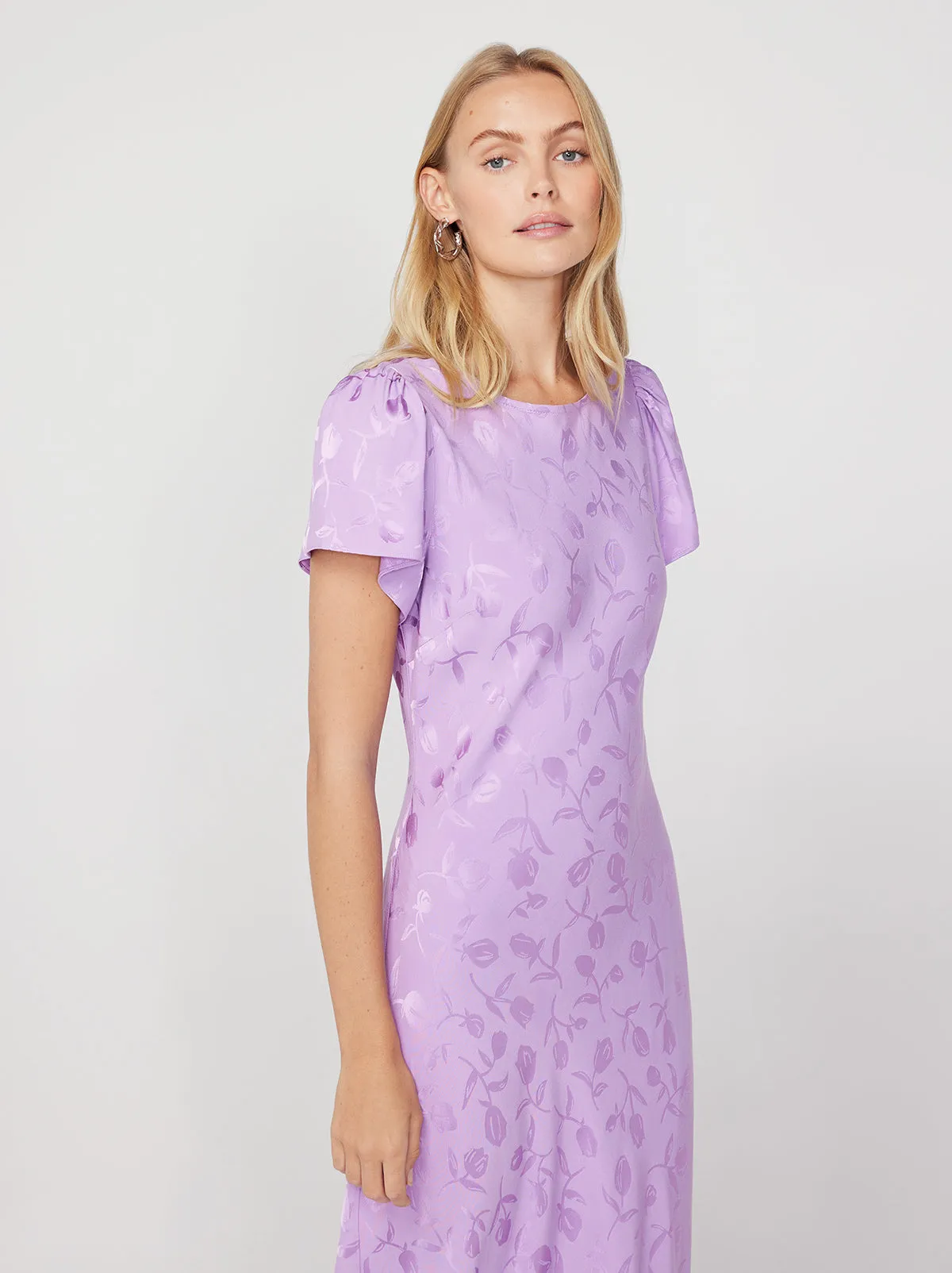 Marie Lilac Tulip Jacquard Maxi Dress sold by KITRI Studio product image thumbnail 3