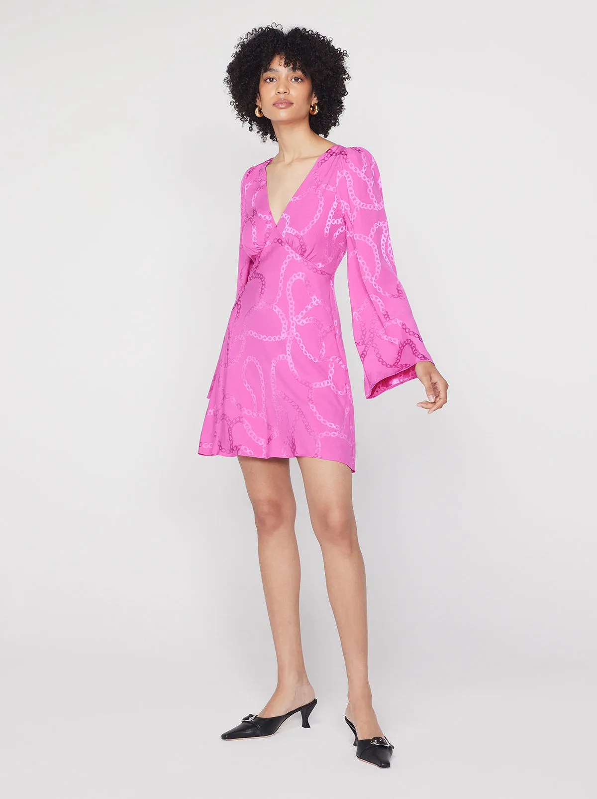 Rosalie Pink Chain Jacquard Mini Dress sold by KITRI Studio product image thumbnail 3