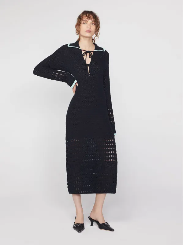Delilah Black Crochet Knit Dress sold by KITRI Studio