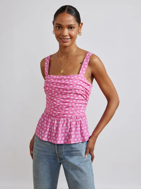 Clementine Pink Ditsy Floral Top sold by KITRI Studio