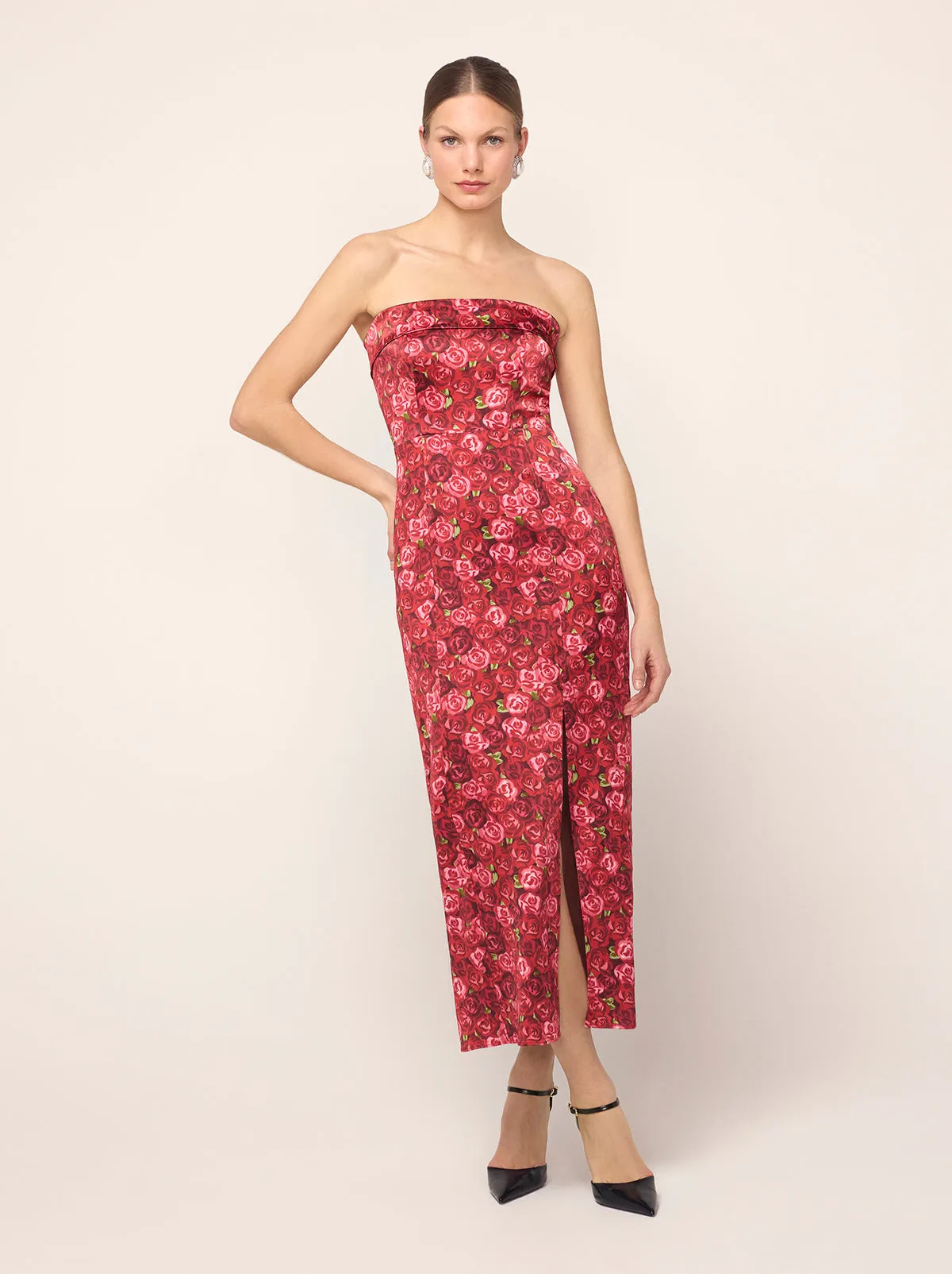 Marcelle Red Roses Print Dress sold by KITRI Studio product image thumbnail 3