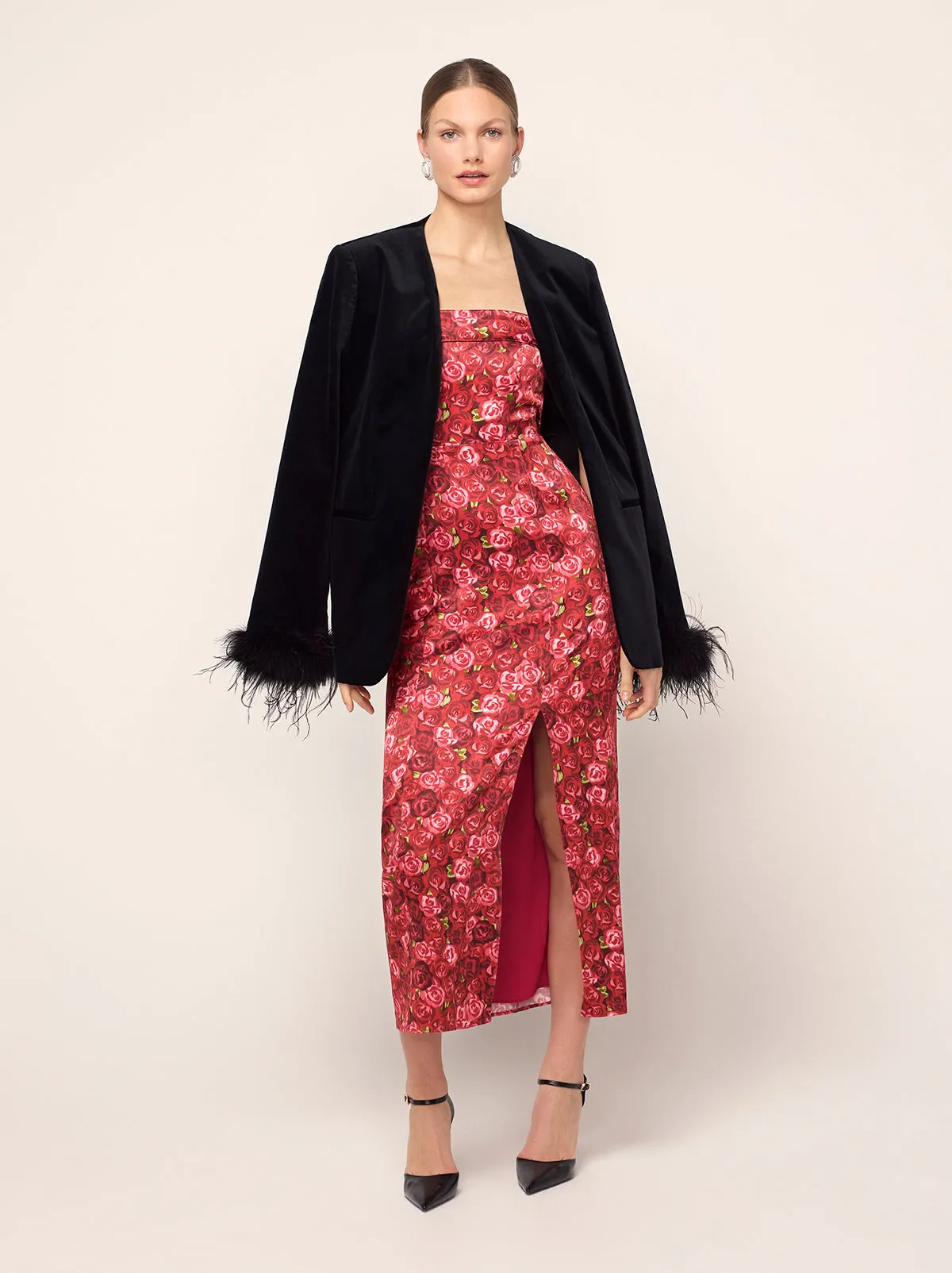 Marcelle Red Roses Print Dress sold by KITRI Studio product image thumbnail 5