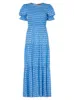 Persephone Shirred Blue Ditsy Floral Dress sold by KITRI Studio
