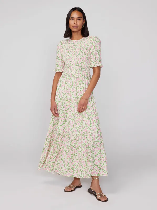 Gracie Tulip Print Shirred Dress sold by KITRI Studio