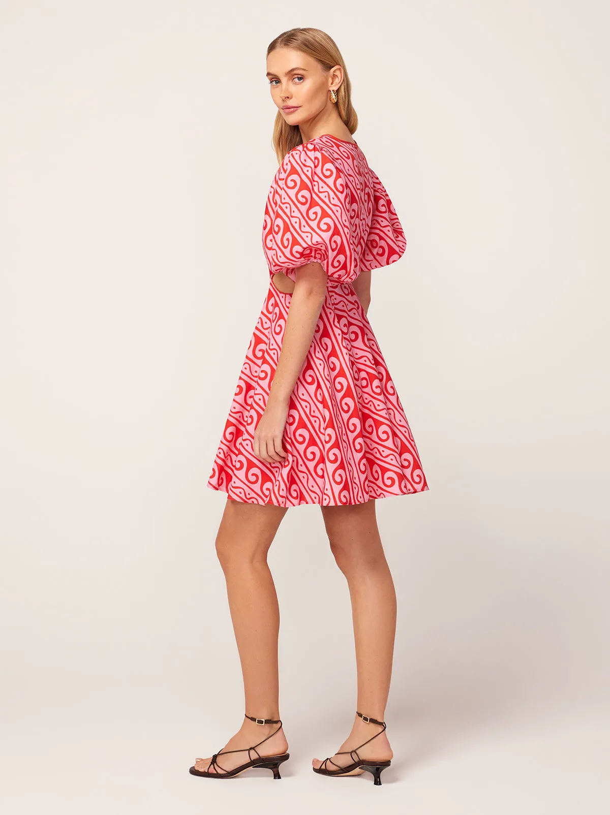 Coco Pink Wave Print Mini Dress sold by KITRI Studio product image thumbnail 5