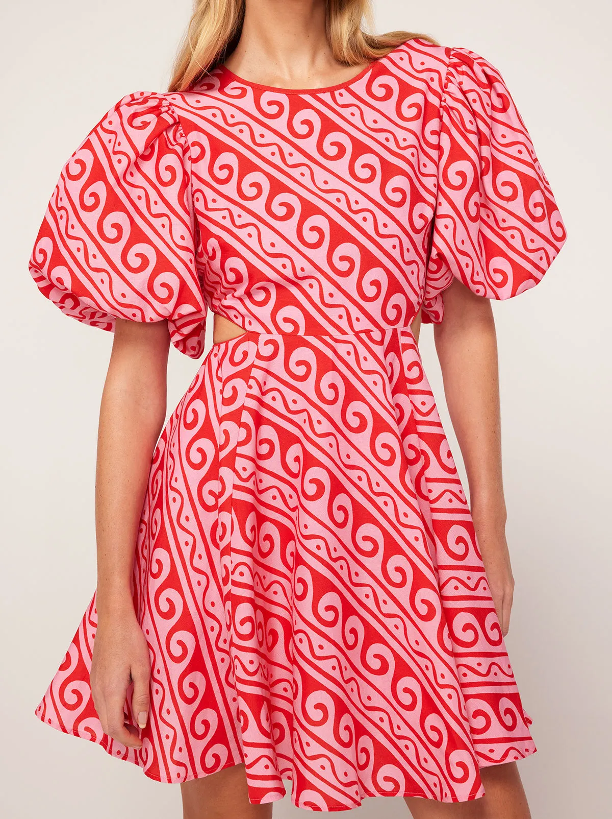 Coco Pink Wave Print Mini Dress sold by KITRI Studio product image thumbnail 3