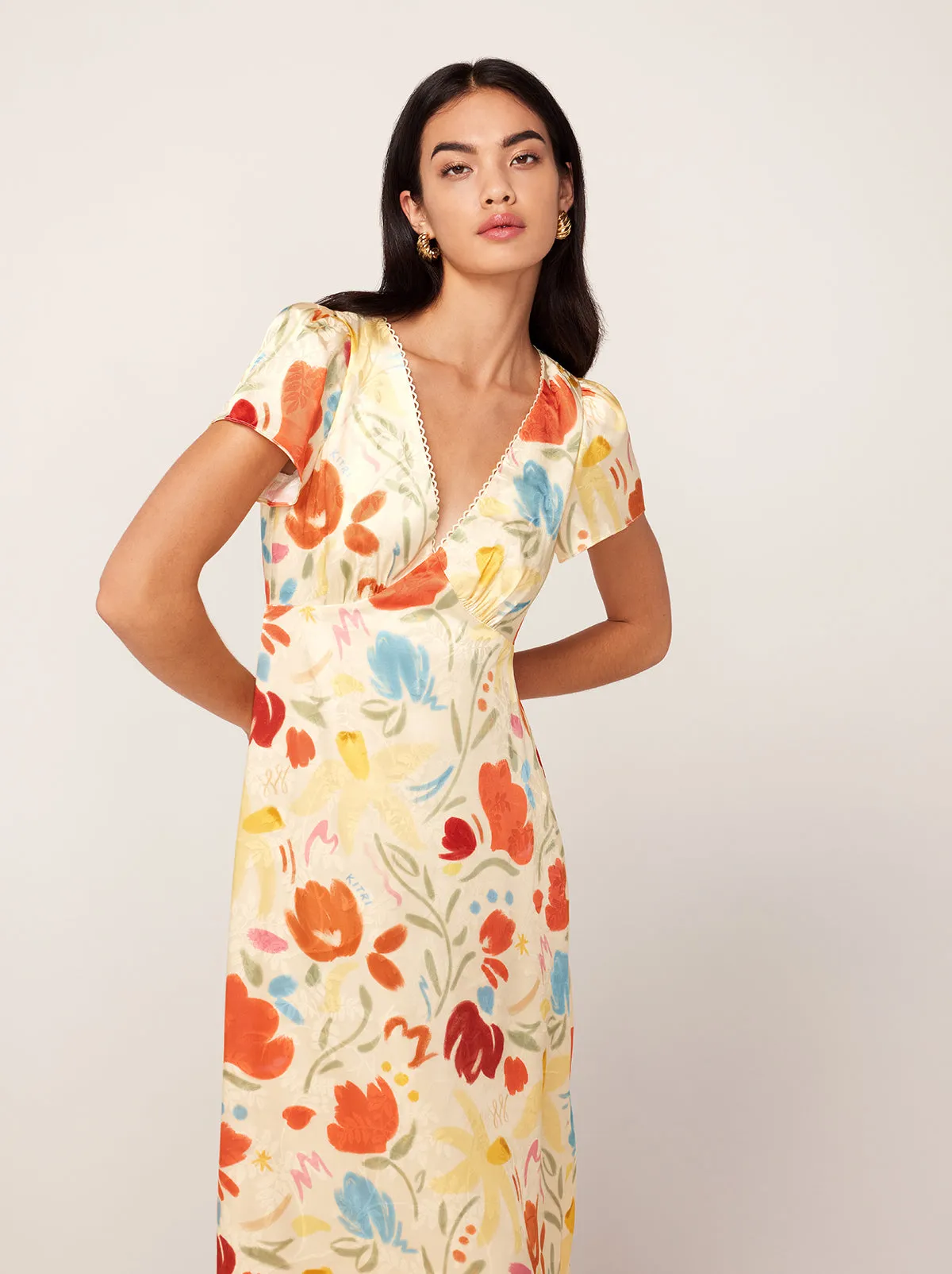 Effie Pastel Floral Jacquard Midi Dress sold by KITRI Studio product image thumbnail 3