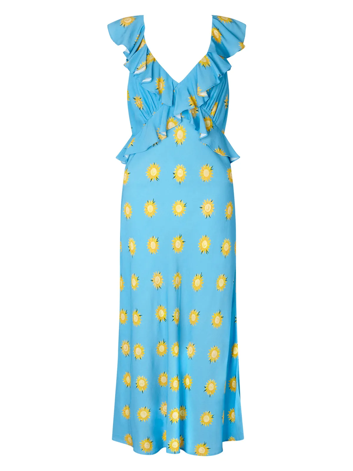 Rosemary Blue Sunflower Print Midi Dress sold by KITRI Studio product image thumbnail 4