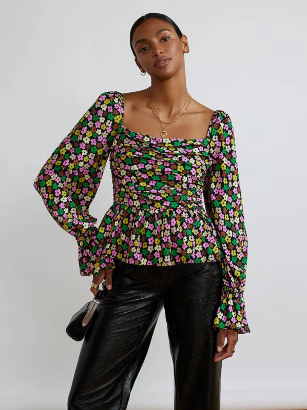 Sonya Multi Floral Top made by KITRI Studio