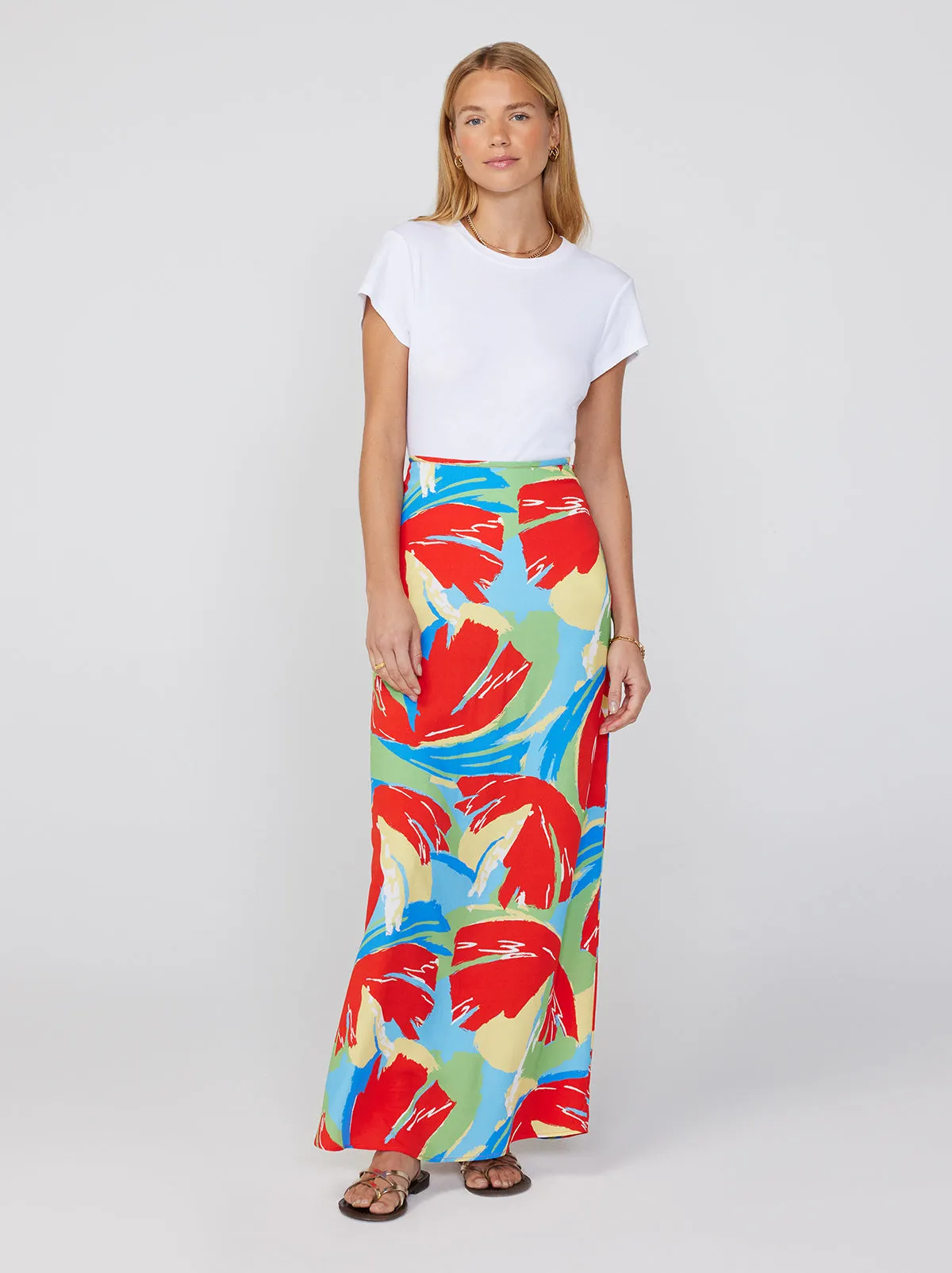 Mali Abstract Print Maxi Skirt sold by KITRI Studio