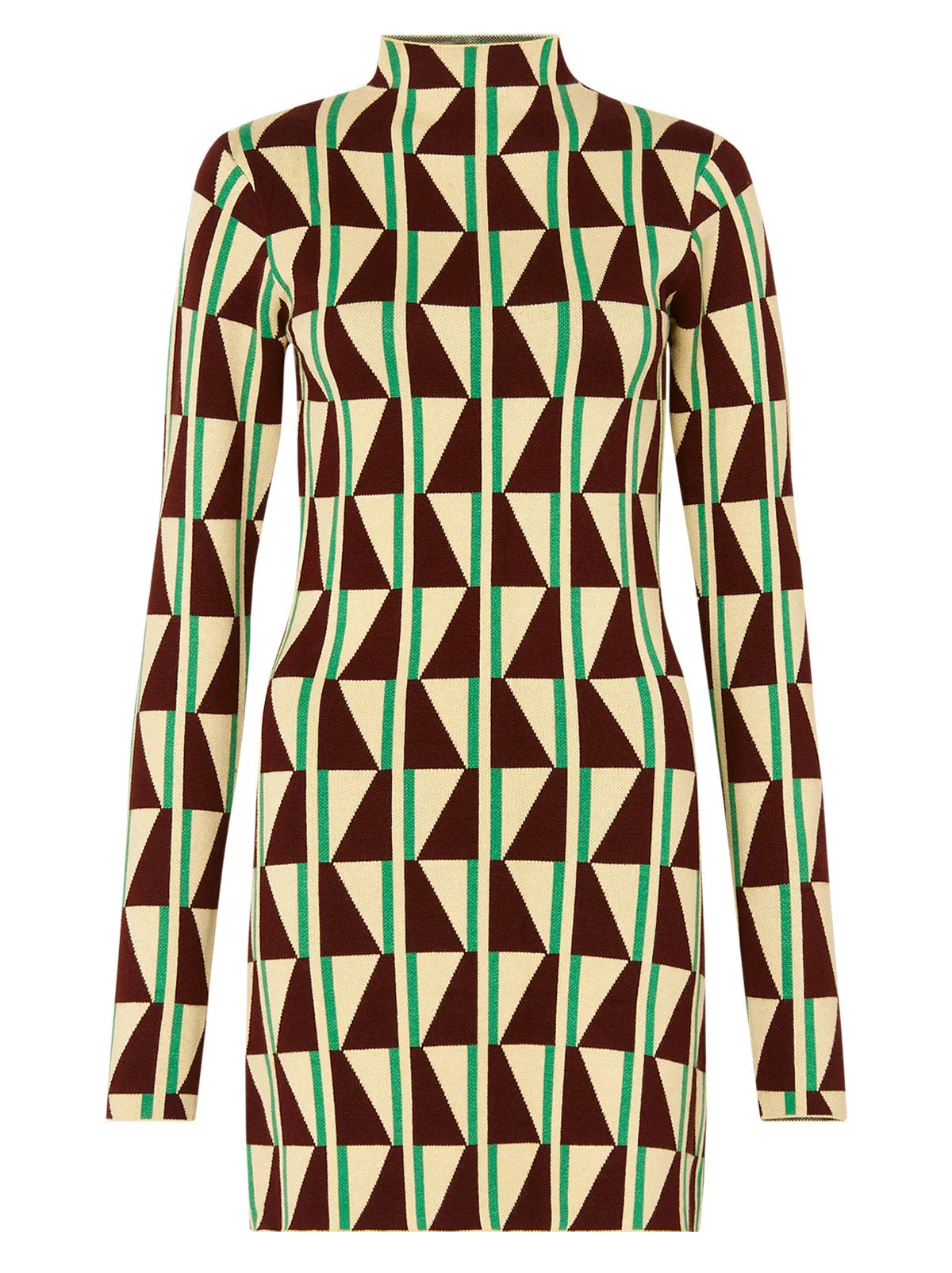 Logan Chocolate Tile Print Knit Mini Dress sold by KITRI Studio product image thumbnail 4