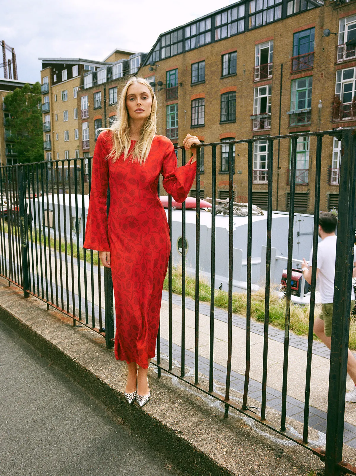 Keira Red Tulip Print Maxi Dress sold by KITRI Studio product image thumbnail 3