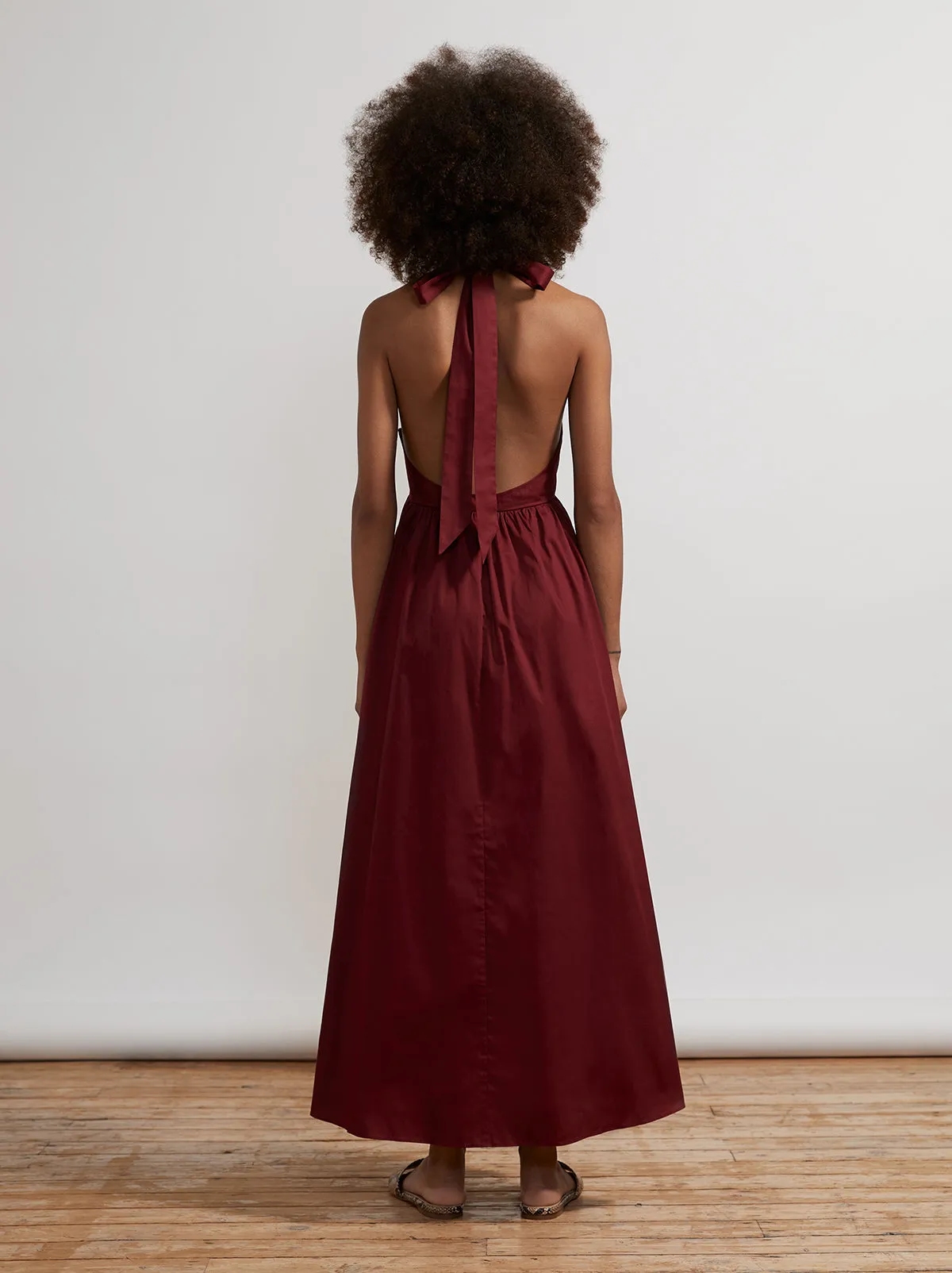 Freya Burgundy Halter Neck Maxi Dress sold by KITRI Studio product image thumbnail 4