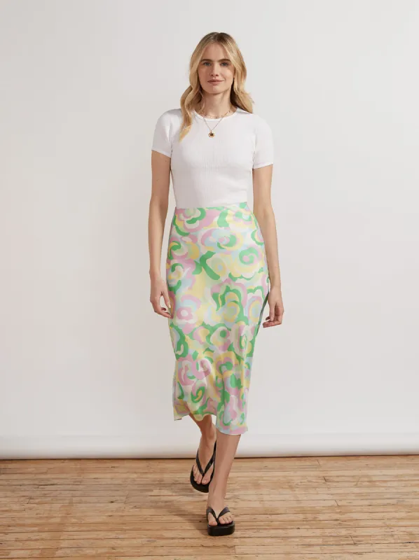 Dylan Multi Floral Swirl Skirt sold by KITRI Studio