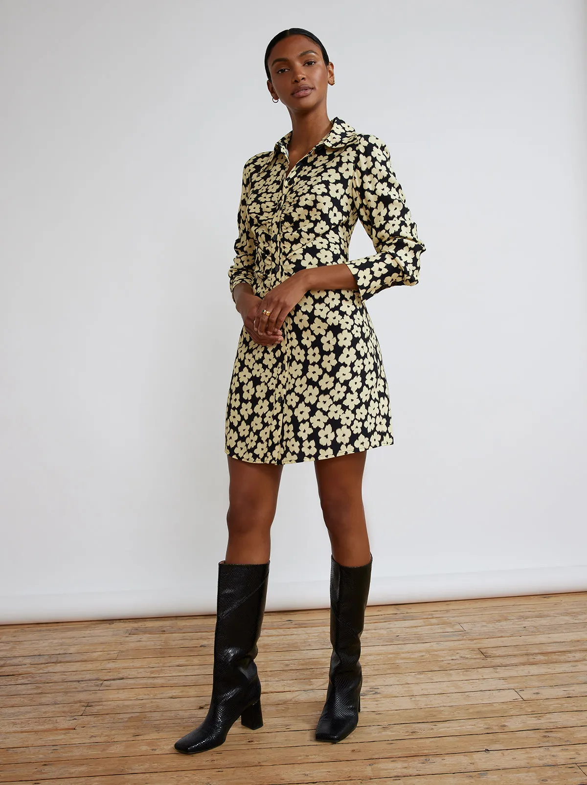 Brooke Blurred Floral Mini Shirt Dress sold by KITRI Studio product image thumbnail 3