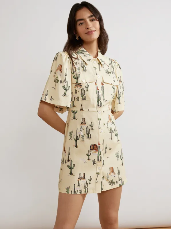 Shania Joshua Tree Print Mini Dress sold by KITRI Studio