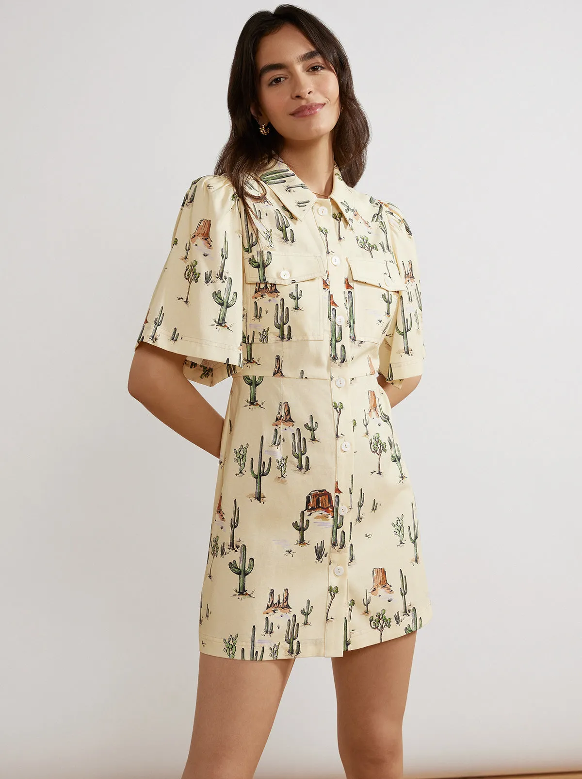 Shania Joshua Tree Print Mini Dress sold by KITRI Studio
