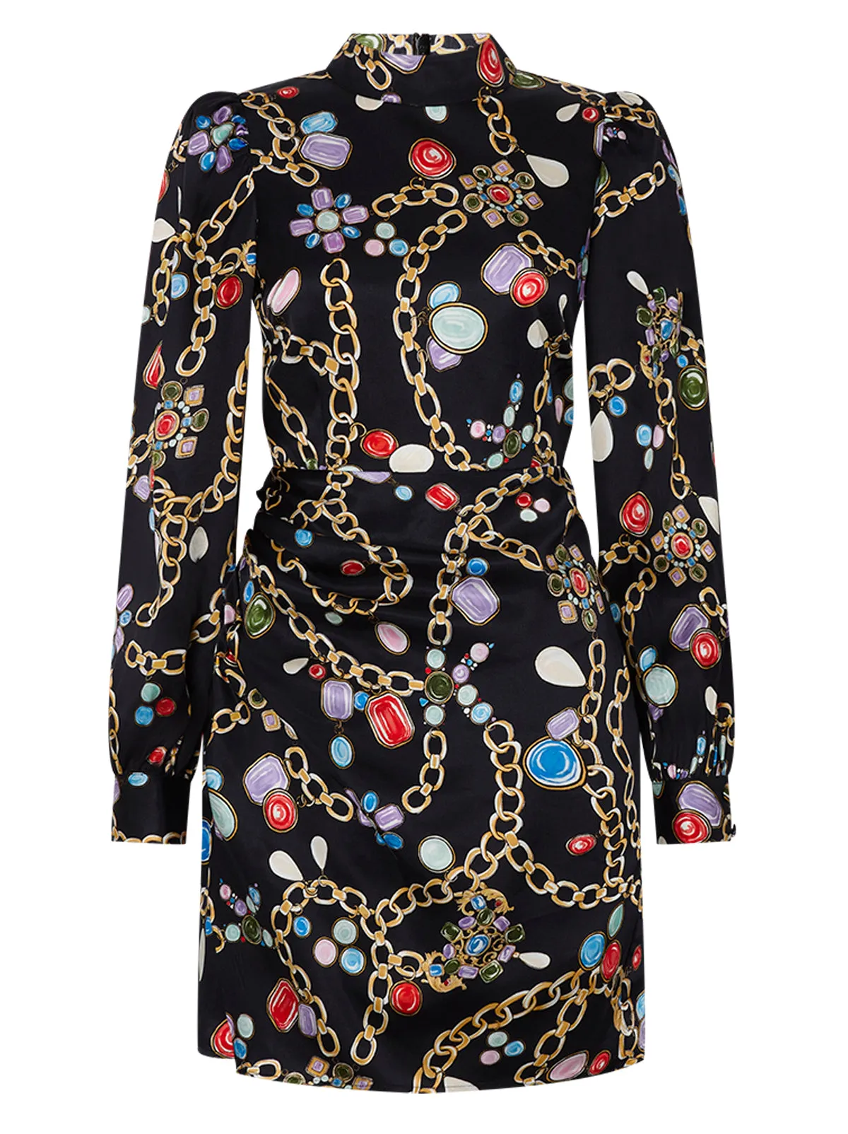 Jessa Black Chain Print Mini Dress sold by KITRI Studio product image thumbnail 5