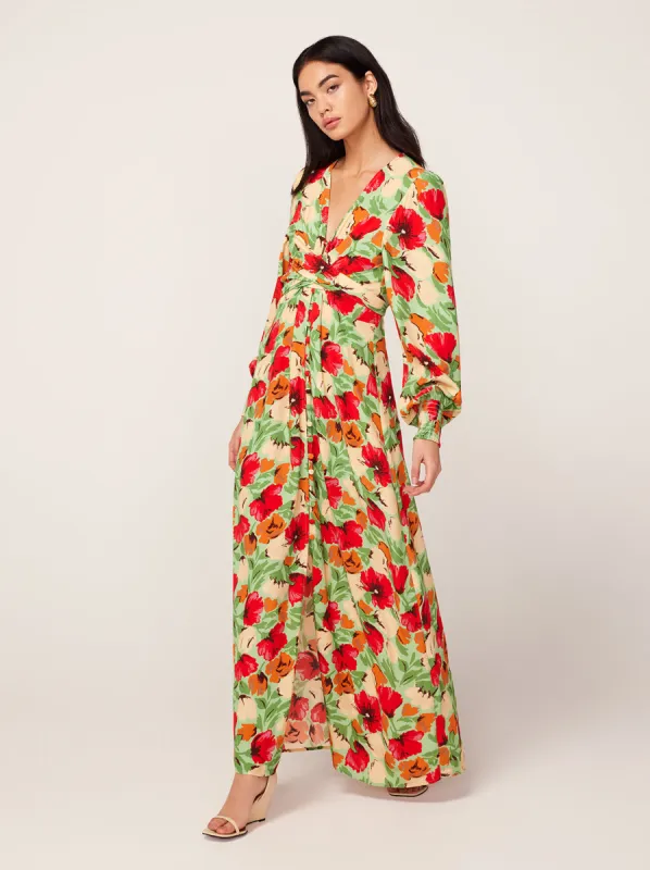 Aurora Green Garden Floral Maxi Dress sold by KITRI Studio