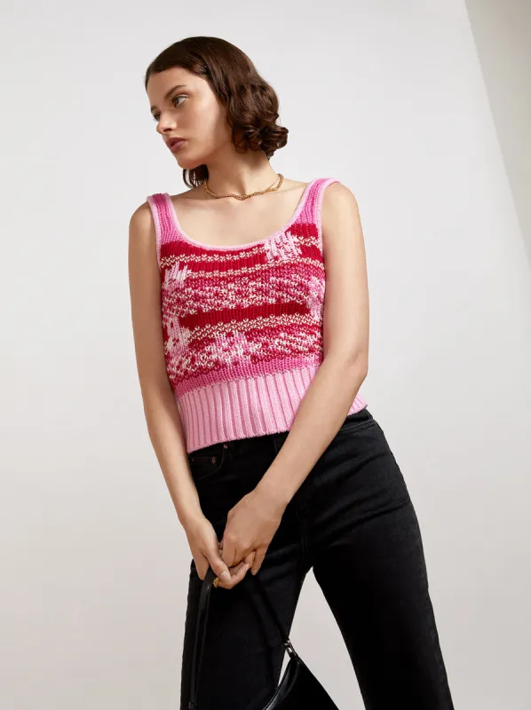 Blair Pink Floral Cotton Knit Cami sold by KITRI Studio