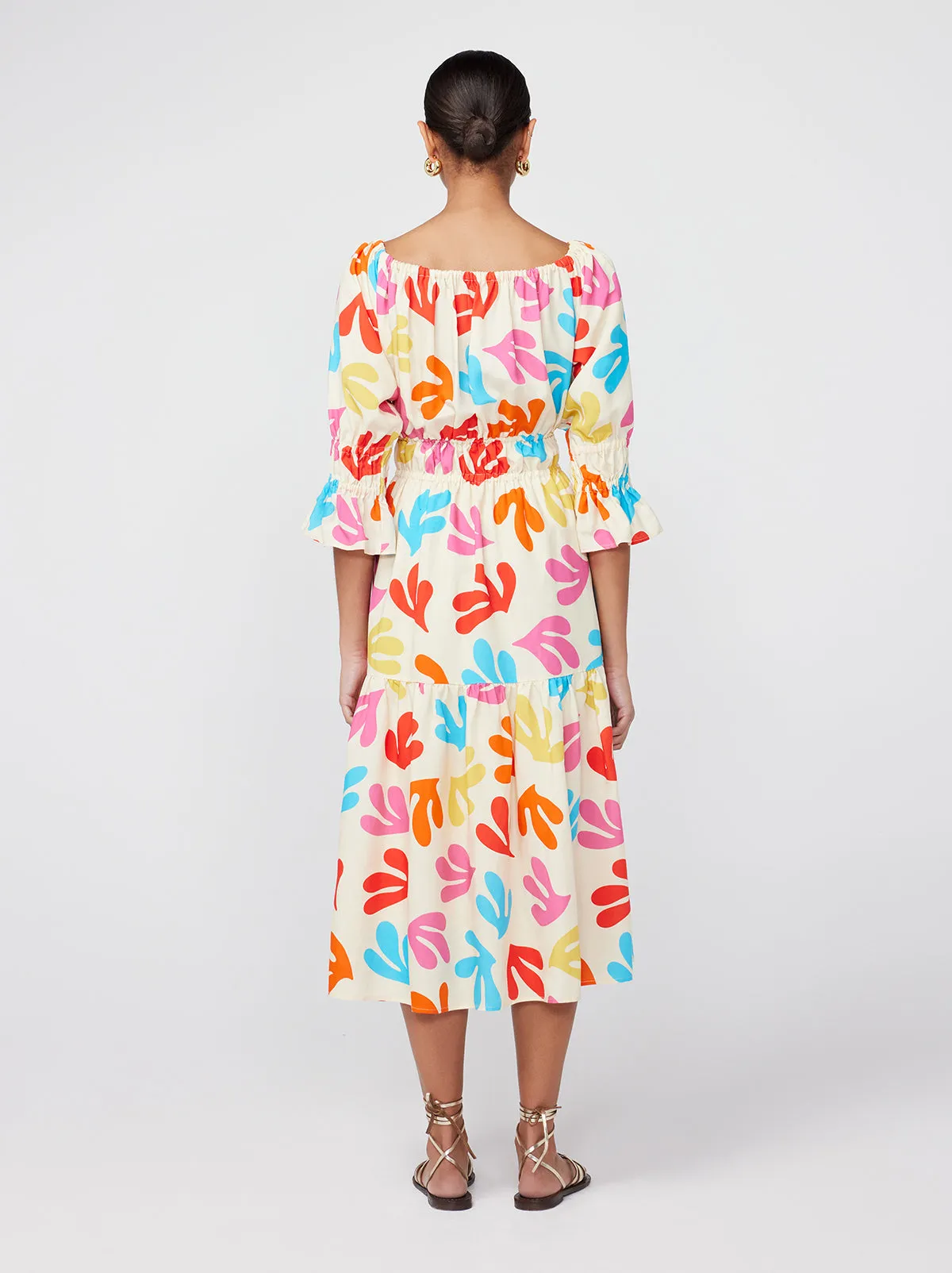 Margot Multi Leaf Print Midi Dress sold by KITRI Studio product image thumbnail 4