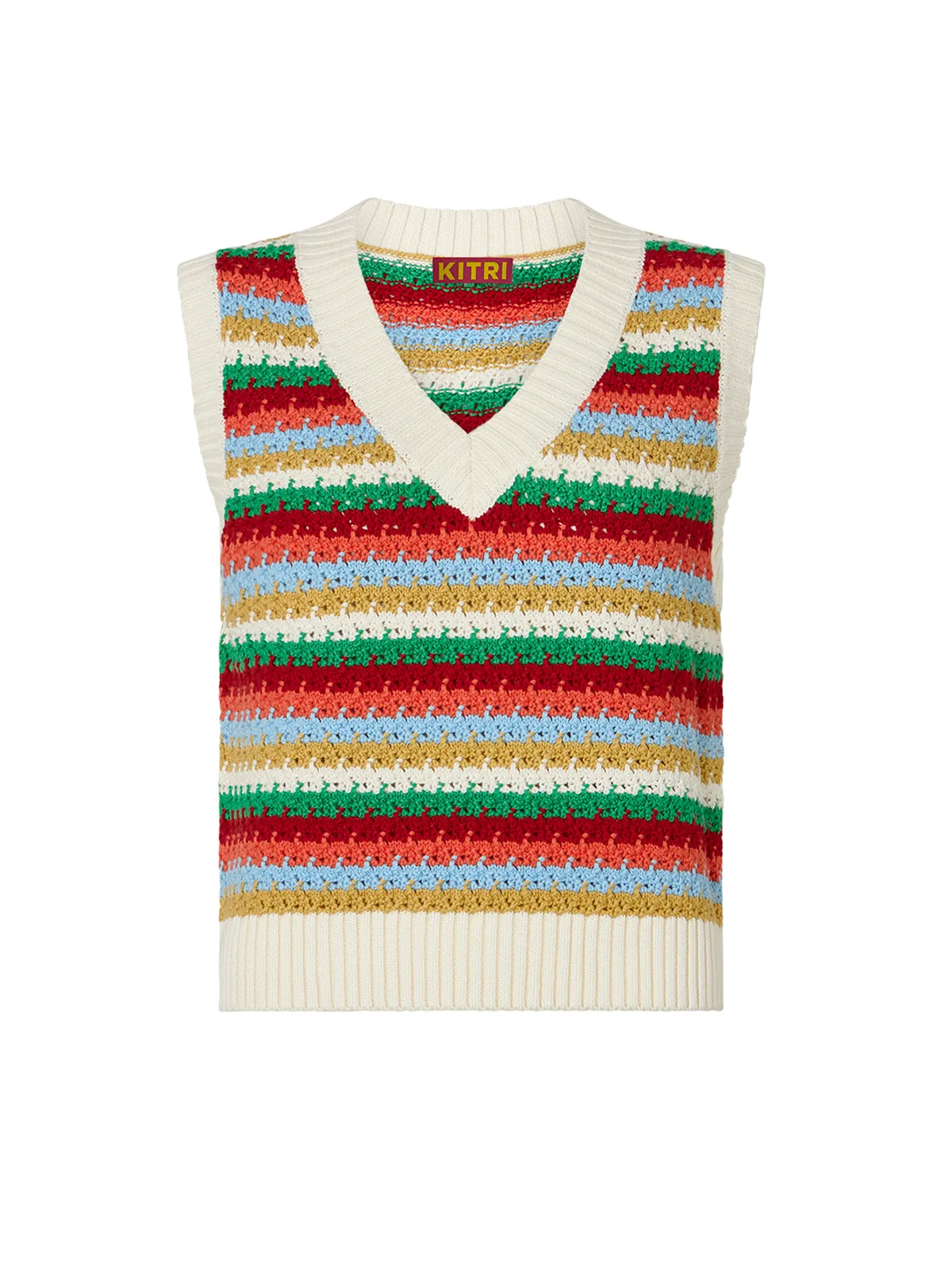 Winona Blue Multi Crochet Knit Top sold by KITRI Studio product image thumbnail 4